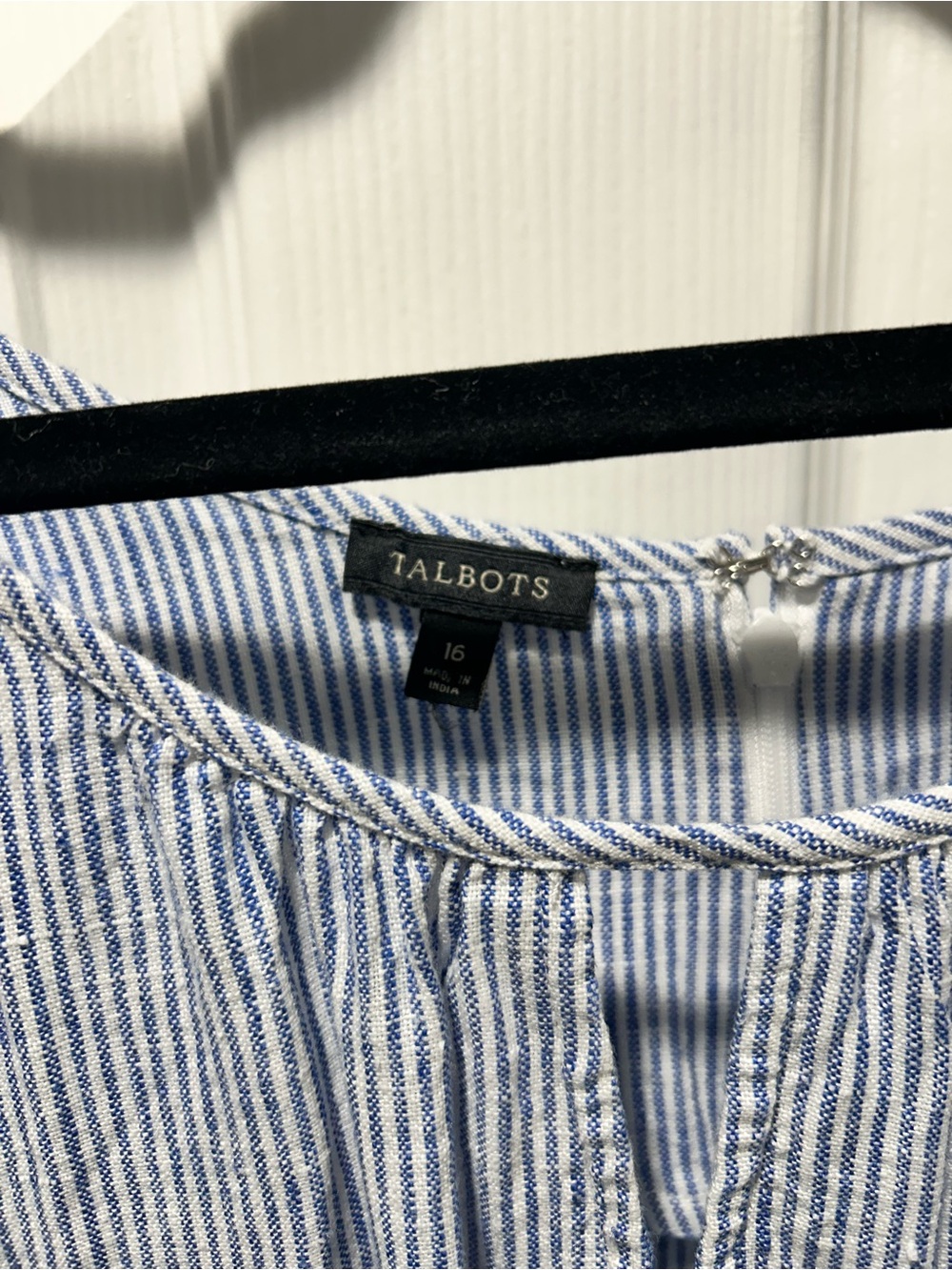 Talbots Sleeveless Blue & White Striped Maxi Dress - Picture 2 of 4